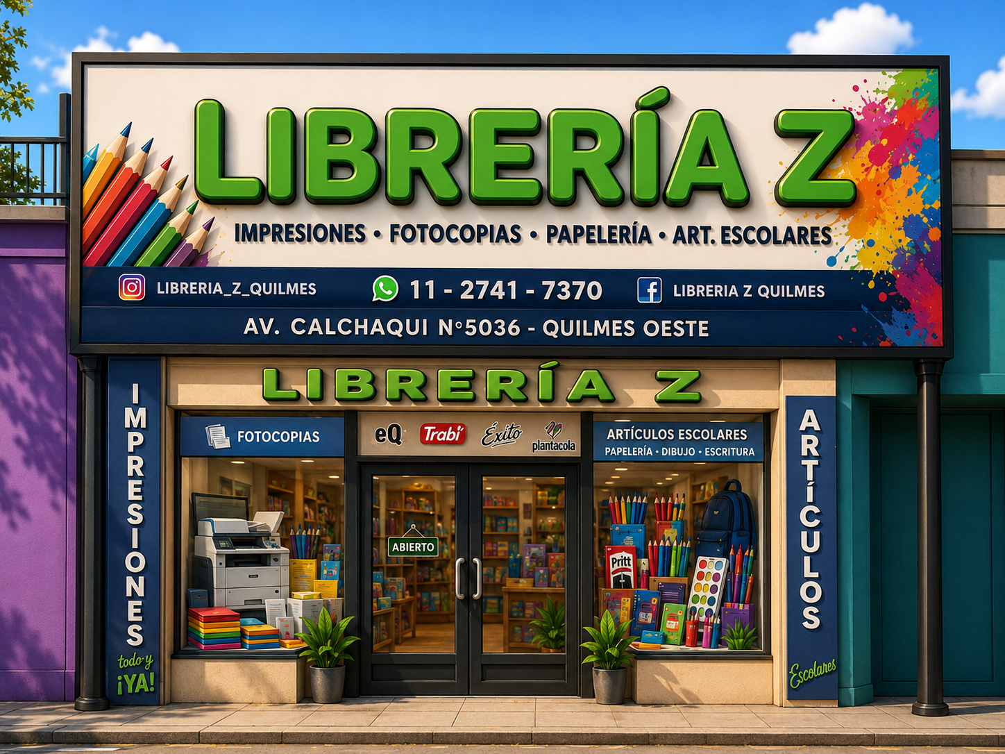 Frente del local de Librería Z en Av. Calchaquí 5036, Quilmes Oeste
